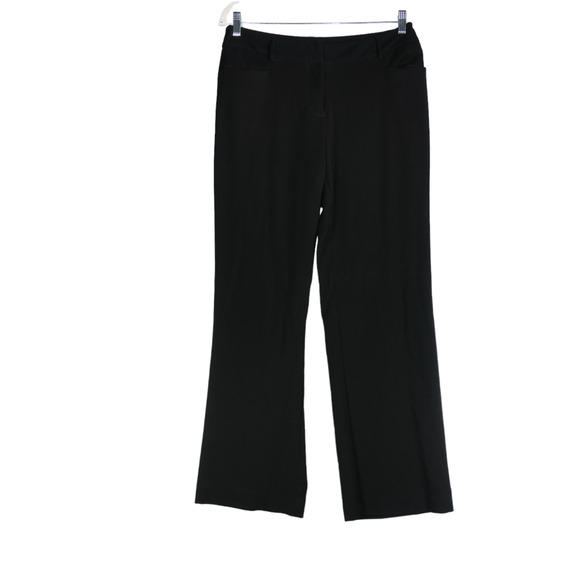 Apt 9 Dress Pants Womens 10 Black Curvy Fit Wide Leg Pockets Trousers Preppy - Picture 1 of 8